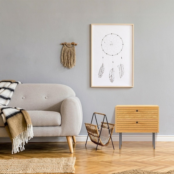 Szafka nocna Lattes dąb z 2 szufladami - Intesi